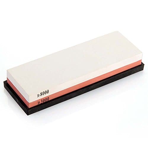 HornTide Combination Whetstone 3000/8000 Grit Two-Sided Knife Sharpener Sharpening Stone Plastic Stand Included