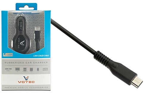 2.1 AMP USB 3.1 Type C Rubberized Car Charger for Galaxy S8 S8+ Moto Z Force Play Z2 Play Z2 Force Google Nexus 5X 6P Pixel LG G5 G6 Q8 V20 ZTE Max XL Grand X Max 2 X3 X4 Zmax Pro Z981 Plus more!