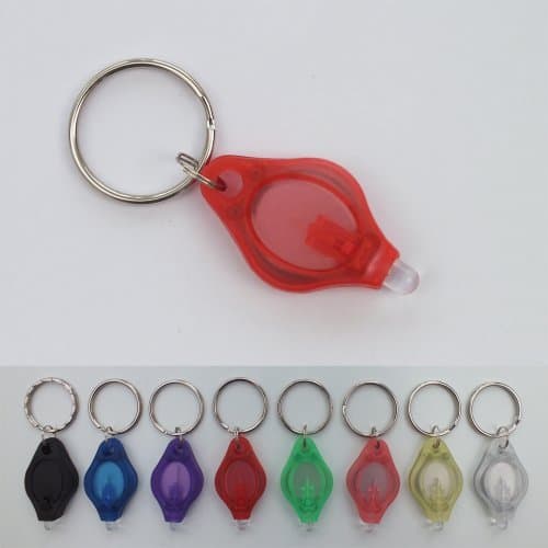 Pack of 5x Mini Bright White LED Keyring Torch (Red)