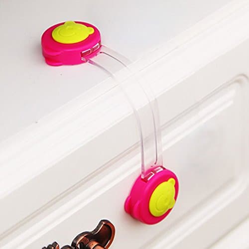 Multi-function Baby Anti-folder Hand Drawer Lock Child Safety Lock Baby Protection Open Refrigerator Door Cabinet Door Lock(1 Set 10 Pcs) ( Color : Red )