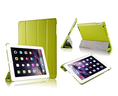Invision® iPad 2 3 & 4 Smart Case Cover - Front and Back Protection With Magnetic Auto Wake/Sleep Function - Superior Design Features - Premium Quality PU Leather With Microfiber Inner Lining - Independently Recommended by "Which?" Magazine (iPad 2 3 4 Cover Green)