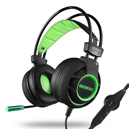 Lyhoon Comfortable LED 3.5mm Stereo Gaming Headset with Microphone Noise Cancelling Volume Control Over-Ear Headphone for Xbox One / PS4 / PC /Laptop / Tablet / iPhone (with Headphone Splitter)