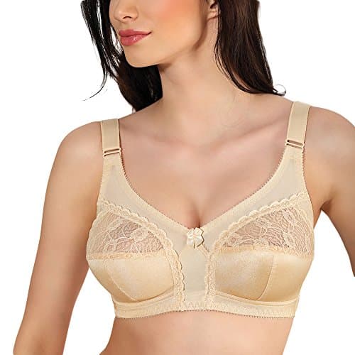 5777 Non Padded Bra Wireless Lace Adjustable Straps - Made In EU