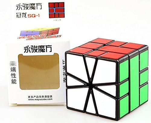 YongJun YJ GuanLong Square One SQ1 Speed Puzzle Magic Cube + one Cube Base Stand (Black)