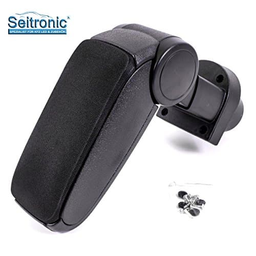 Seitronic ® Centre Arm Rest Black Fabric Armrest Arm Support With storage compartment
