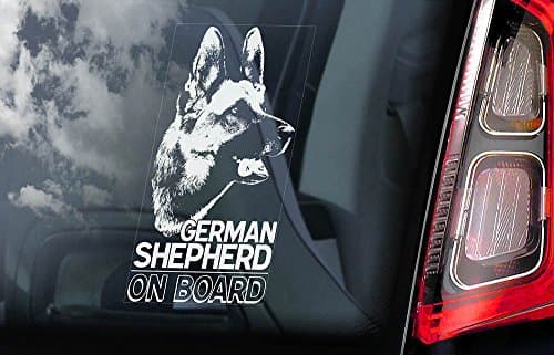 German Shepherd - Car Window Sticker - Dog Sign - Internal Reverse Printed - V01