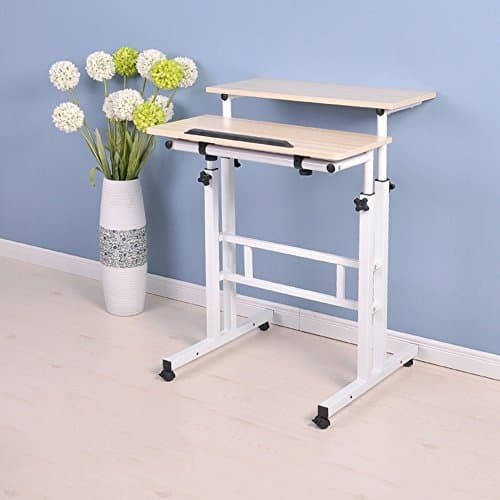 Knee compression sleeve Folding table Standing computer desk Lift mobile desks workbench 4 colors available 54 * 115cm Arthritis knee pads ( Color : B )