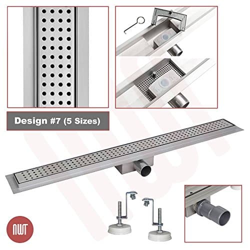 1000mm x 70mm Stainless Steel Rectangular Wetroom Drainage Gully - Shower Drain Design 7