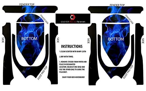 Self Balance 2 Wheel Hover Board Scooter - Protective Skin Wrap - Adhesive Vinyl Decal (BLUE SMOKE)