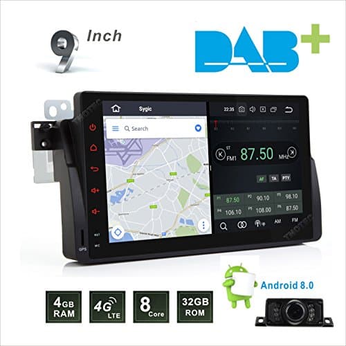 GPS Navigation Android 8.0 Octa-Core 64Bit 9 Inch Capacitive Touch Screen Car stereo head unit Radio DAB+ SAT NAV CANbus Screen Mirroring Function OBD2 for BMW E46/320/325 Rover 75 MG ZT 4G RAM+32G ROM