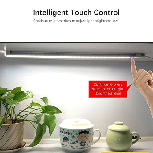 Bonega® Touch LED Light, USB Ultra Thin Dimmable Touch Sensor 21 LED Light Bar Under Cabinet Lamp Wardrobe Light Strip 30cm for Closet, Attics, Hallway, Washroom(Cold white)