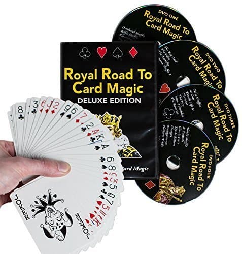Magic DVD Set - Royal Road to Card Magic Deluxe - Complete Set with DVD and Delands Marked Deck - Learn Over 100 Card Trick Effects, Beginner to Expert by Magic Makers