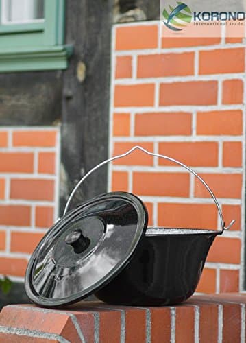 Enamel SaucePan with Lid for Tripod Grill