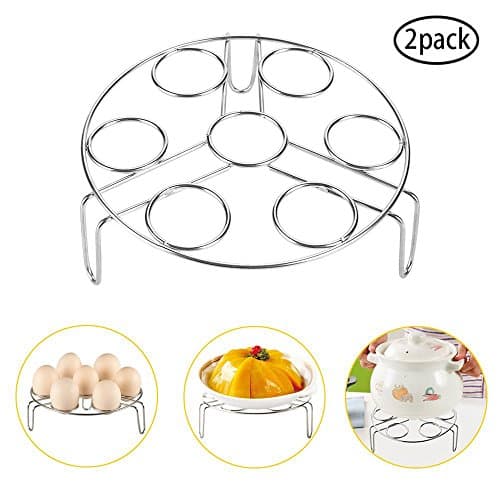 Pingxia 2pcs Egg Steamer Rack 304 Stainless Steel Steaming Rack Stand for Pressure Cooker Kitchen Cooking Ware Food Steam Rack Stand Set(8cm,5.5cm)