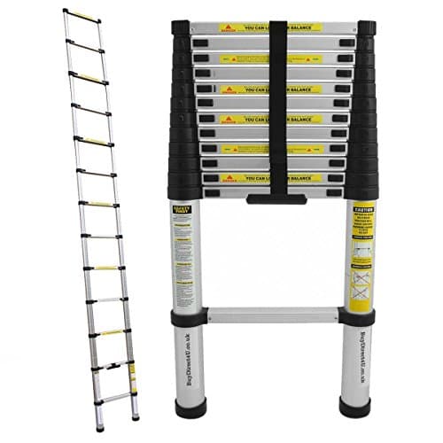 3.8M 13 Steps Multi-purpose Aluminium Telescopic Ladder DIY Foldable Extendable Builders Ship from UK