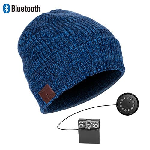 Zibaar Bluetooth Beanie Bluetooth Hat Bluetooth Beanie Hat Wireless Headphone Beanie Hat, Beanie Headphone with Removable Bluetooth V4.1 Stereo Bluetooth Headphone, Hands Free Talking-Unisex Mix Black