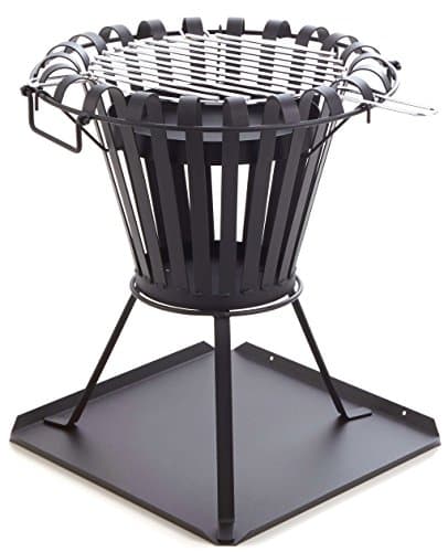 Fire Basket Grill 54 cm i I Black Quick Set-Up I Charcoal Grill Fire Pit Cover Garden Oven Stove I Hearth