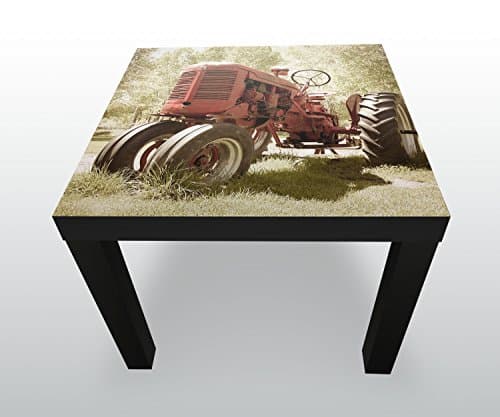 Side table Old tractor Design table M0517Deco art print | Black | Frosted
