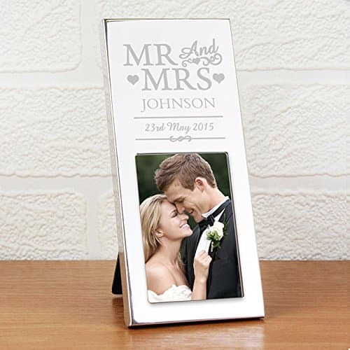 Personalised Small Silver Mr & Mrs 2x3 Frame - Personalised - Photo Frames - Home Gifts