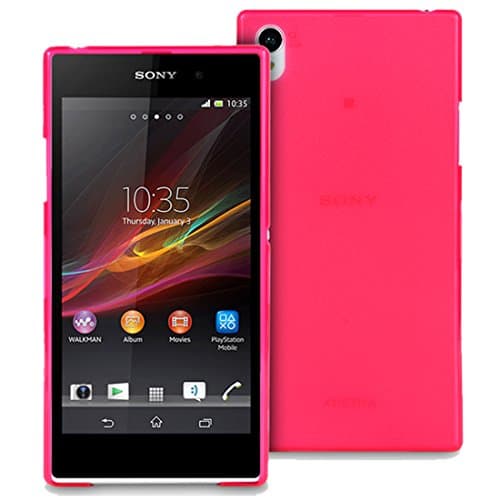 By NicenMatch - Transparent Ultra Thin Slim LightWeight Matte Back Case Cover For Sony Xperia Z1 C6902 L39h C6903 Mobile Phone Includes Free UK Delivery (Red Colour)