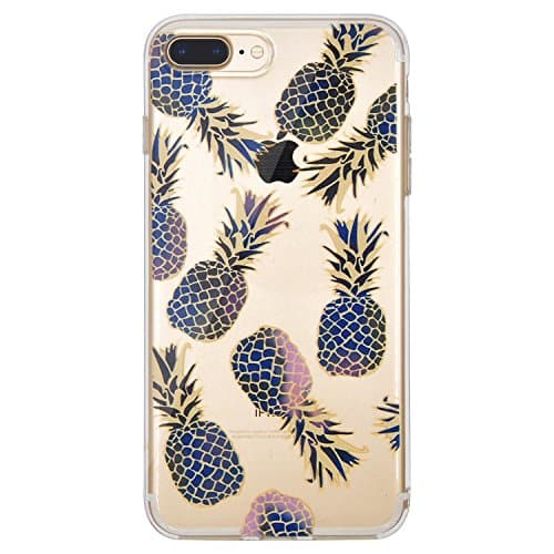 iPhone 7 Plus Case, iPhone 8 Plus Case, OFFLY Transparent Silicone Soft TPU Protection Cover Cute Pattern for Apple iPhone 7 Plus / 8 Plus - Ananas