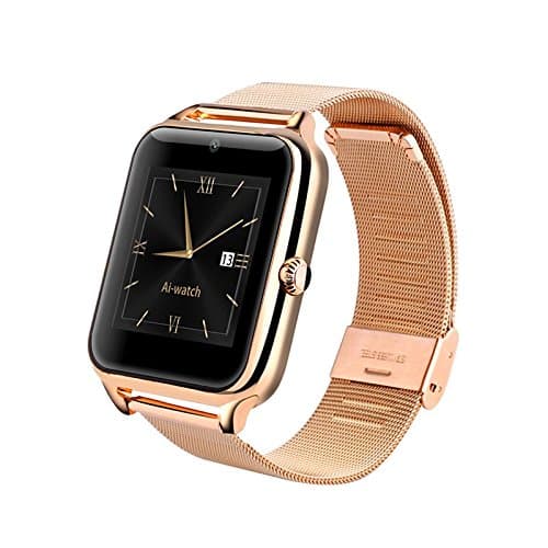 LENCISE New Z50 Smart Watch Phone NFC 2G Internet Bluetooth Wearable Devices Support SIM Card TF Card Smartwatch for Apple Android (Gold)