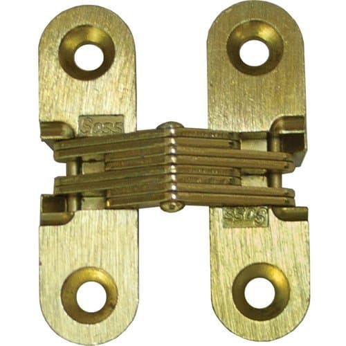 Soss Invisible Hinge 1 1/2 Light Duty (Pair) Satin Brass 180 Degrees by SOSS