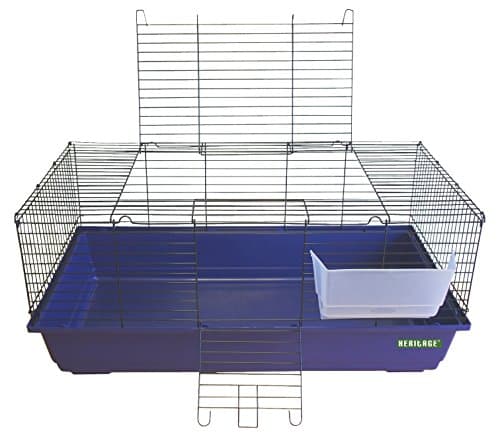 HERITAGE RABBIT CAGE HPP-1 BLUE 100 CM INDOOR LARGE BUNNY HUTCH GUINEA PIG CAGES WITH FREE HAY RACK (HPP1- Blue Rabbit Cage only)