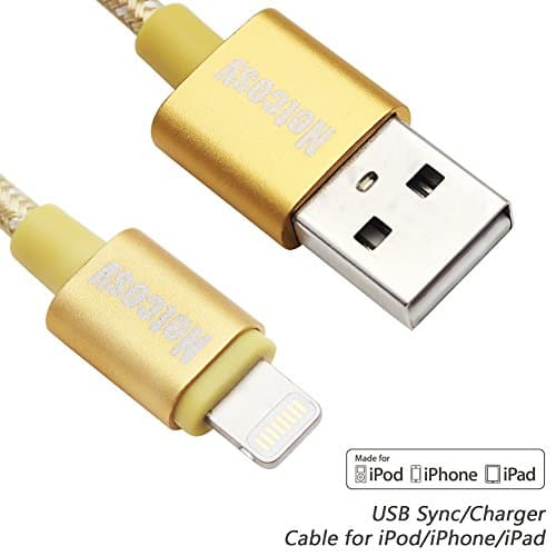 iPhone Charger 3.3ft Netcosy Lightning Cable Apple Certified Nylon Braided Cord to USB Charging Cable for iPhone 8,7 Plus,6S Plus,6 Plus,SE,5S,iPad Mini,Air Pro,iPod (Gold)