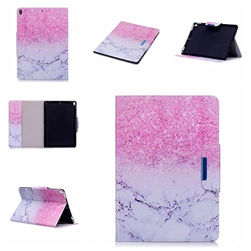 JHTC for Apple iPad Pro 10.5 inch 2017 Case with Auto Sleep & Wake Function Flip Wallet Case Leather Soft Silicone Shock Proof Protective Backcover with Stand Credit Card Holder Magnetic Cover Ultra Thin Pink White Marble Sand Personalised Cute Funny Patterned Clear Design Colorful Cases Gift for girls