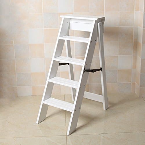 Ladder Stools White Folding 5-tier Herringbone Household Multifunctional Step Stools Indoor Climbing Step Ladder Heightening Flower Stand