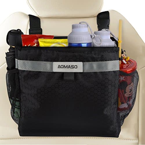 Aomaso Car Garbage Can, Best Auto Trash Bag for Litter, FREE Waste Basket Liners - Hanging Recycle Kit is Universal, Waterproof Organizer Makes a Great Drink Cooler & Road Trip Gift,Black