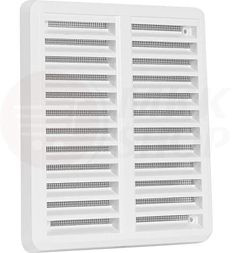 Ventilation Grate Insect Net 75 – 160 mm Garage Ventilation Grille, Protects Against Insects Air Ventilation Cover High Quality ASA Plastic White Brown Grille, Door Kitchen Bathroom Fan in Various Sizes, White, 175 x 175 mm (125 - 160 mm einstellbar)
