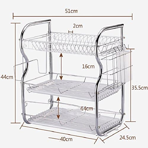 3 Layer Kitchen Dish Rack / Bowl Chopsticks Knife Storage Rack / Kitchen Supplies Finishing Rack/40*24.5*44CM
