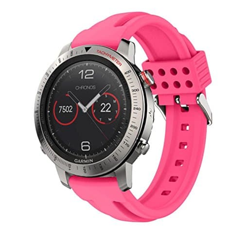 Replacement Silicone Soft Band Strap For Garmin Fenix Chronos GPS Watch (Pink)