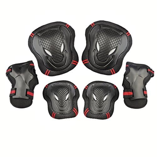 Ecent 6pcs Set Skateboard Roller Blading Elbow Knee Wrist Protective Safety Gear Pad Guard for Kids/Adult