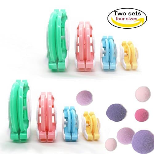 CSDSTORE 2× 4 Sizes Pompom Pom-pom Maker for Fluff Ball Weaver Needle Craft DIY Wool Knitting Craft Tool Set Decoration