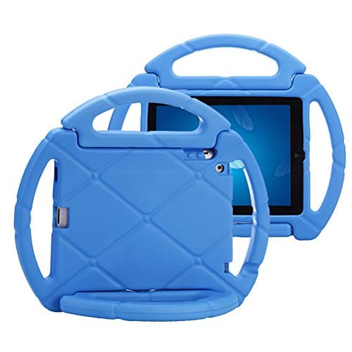 iPad 2 Kids Case, SpiritSun 3D Cute Steering Wheel Case Lightweight Durable EVA Cover Kids Friendly Stand Case Drop Protective Bumper for iPad 4 / 3 / 2 (9.7 inch) - Blue