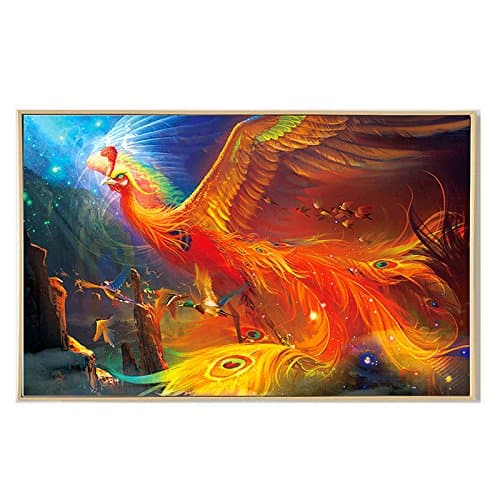 PalaeoWind Phoenix Shape 5D Diamond Embroidery Drill Round Diamond Diamond Cross Stitch DIY Living Room Bedroom,150*97cm