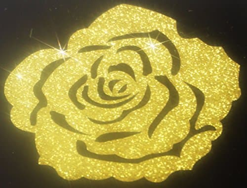 Gold Silver Glitter Rose Pattern Iron-On Hotfix Appliqué 7cm Patch
