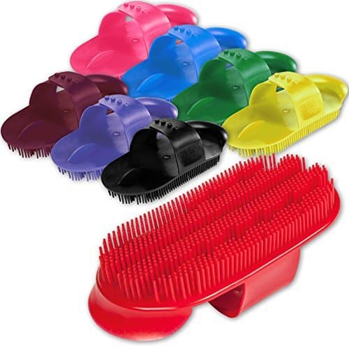 Large Pink Plastic Curry Comb with Adjustable Strap for Horse Pony Grooming Care