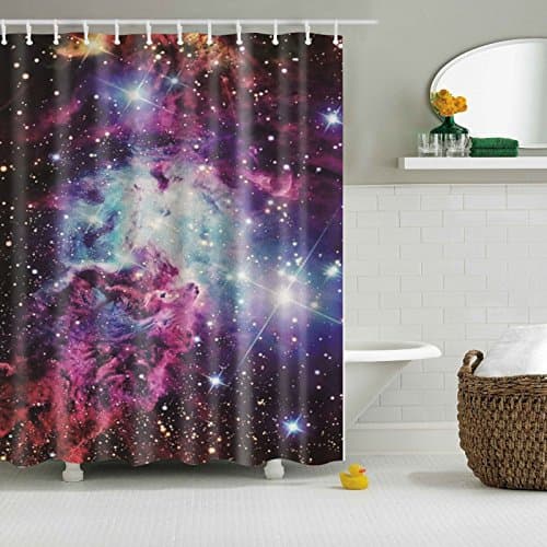 Colorfulworld Digital Printed Antibacterial Screen Mildew Proof 100% Polyester Water Resistant Fabric Shower Curtain Anti Mould Washable 150 x 180 cm