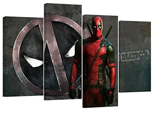 Deadpool 3/ set of 4 new canvas split prints 32"x 20"