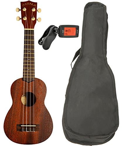 Makala MK-S Soprano Ukulele Fitted With Aquila Strings With Carry Bag and Clip on Chromatic Tuner