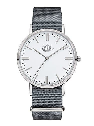 Sailor wrist watch Classic "Moon" silver with nylon strap