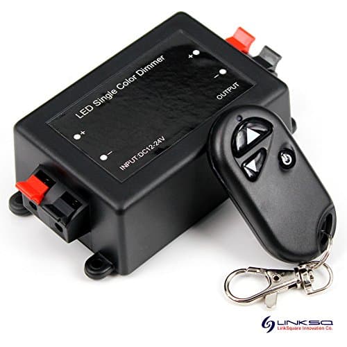 LinkSquare 3 Key RF Remote Control + DC 12V / 24V 8A 192W RF Controller Dimmer for 5050 3528 5630 2835 Single Colour (Monochrome) SMD LED Flexible Lamp Light Fairy Strip