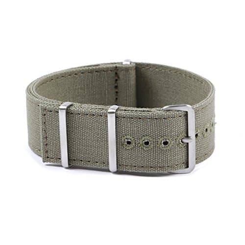 Large Canvas NATO Watch Strap 23mm 28cm Long - Squared End