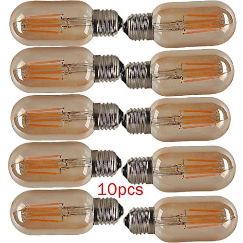 OUGEER 10 Pack Vintage E27 Screw Edison Led Light bulb T45 4W Filament LED Bulbs Energy Saving Bulb Warm White 2300K 400LM AC 220-240V