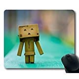 Custom Special Mouse Pad with Danboard Boxes Robot Walk Glare Light Surface Non-Slip Neoprene Rubber Standard Size 9 Inch(220mm) X 7 Inch(180mm) X 1/8 Inch(3mm) Desktop Mousepad Laptop Mousepads Comfortable Computer Mouse Mat