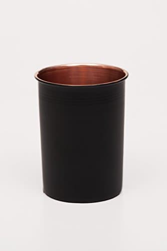 The Classic Chalice Copper Cup Black 9 Oz., Pack of 2, Made of 99% Virgin Copper from India for Drinking Water Based on Ayurveda